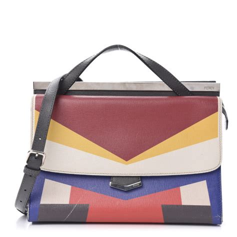 FENDI Vitello Elite Demi Jour Shoulder Bag Multicolor 1475233 .